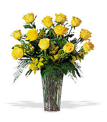 A Dozen Yellow Roses from McIntire Florist in Fulton, Missouri