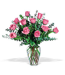 One Dozen Pink Roses from McIntire Florist in Fulton, Missouri